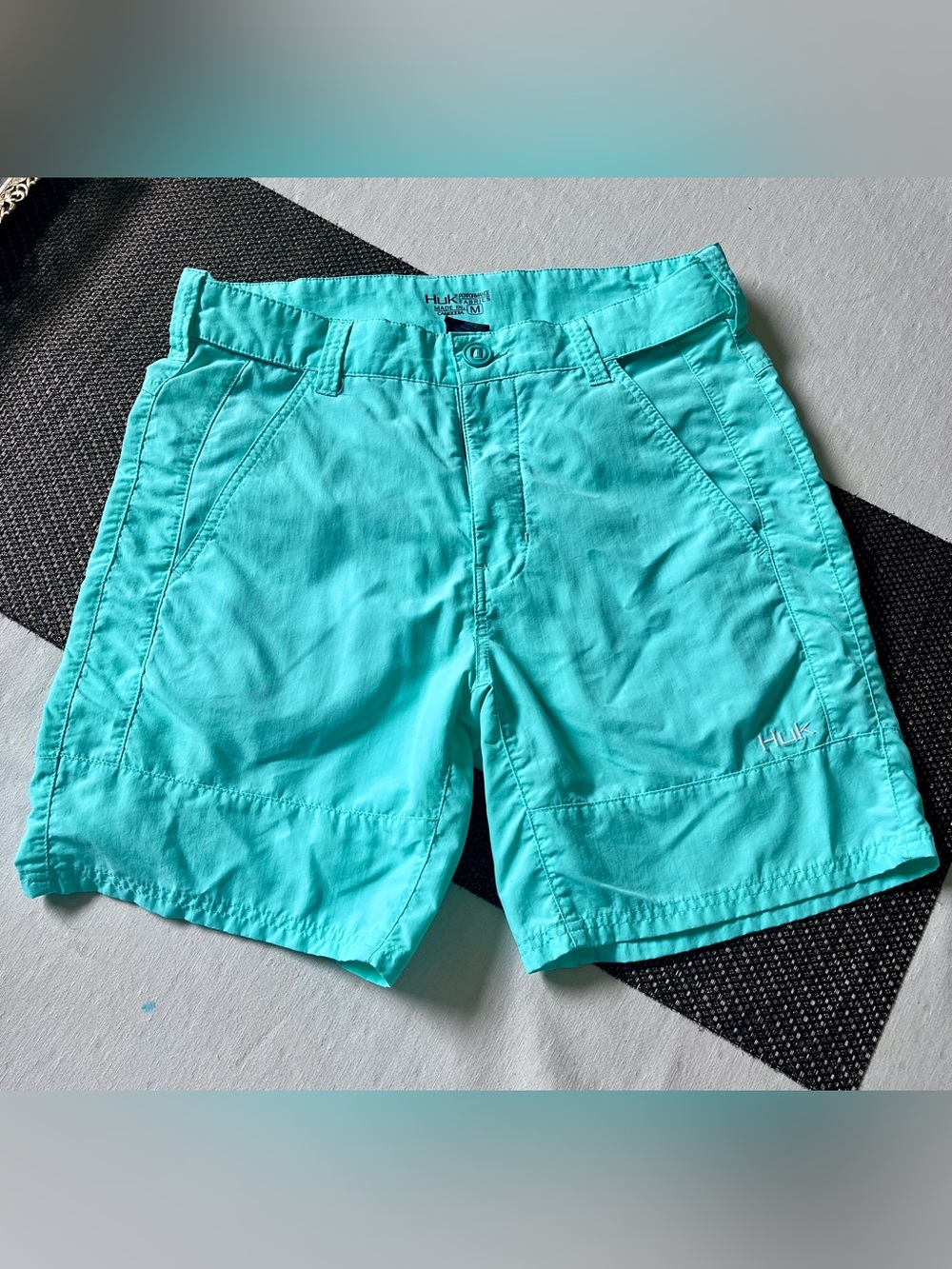 Huk Men's Aqua Blue Performance Shorts
